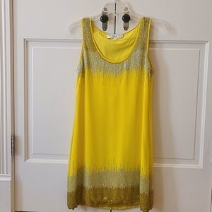Yellow Beaded Dress Size 4 - Trina Turk